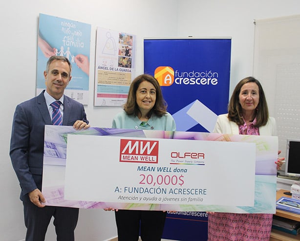 MEAN WELL dona, a través de Electrónica OLFER, $20.000 a la Entidad Social Acrescere
