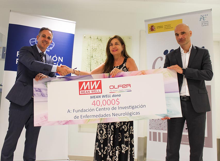 MEAN WELL y Electrónica OLFER donan $40.000 a la Fundación CIEN (Centro de Investigación de Enfermedades Neurológicas)