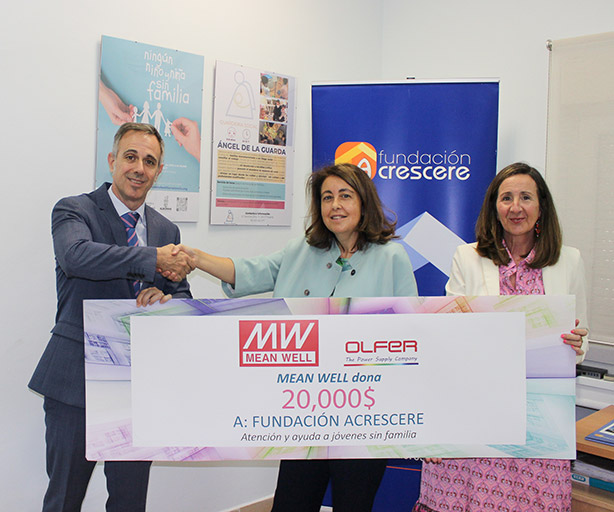 MEAN WELL dona, a través de Electrónica OLFER, $20.000 a la Entidad Social Acrescere