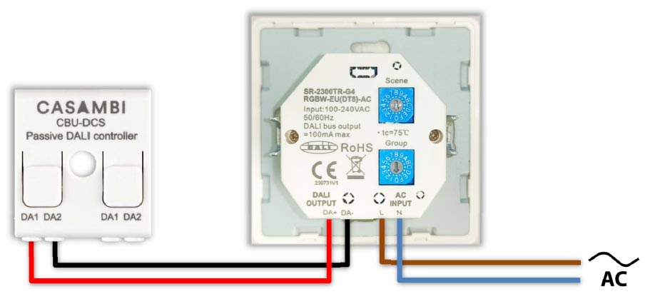 Cómo controlar equipos Casambi con un touch panel DALI RGBW