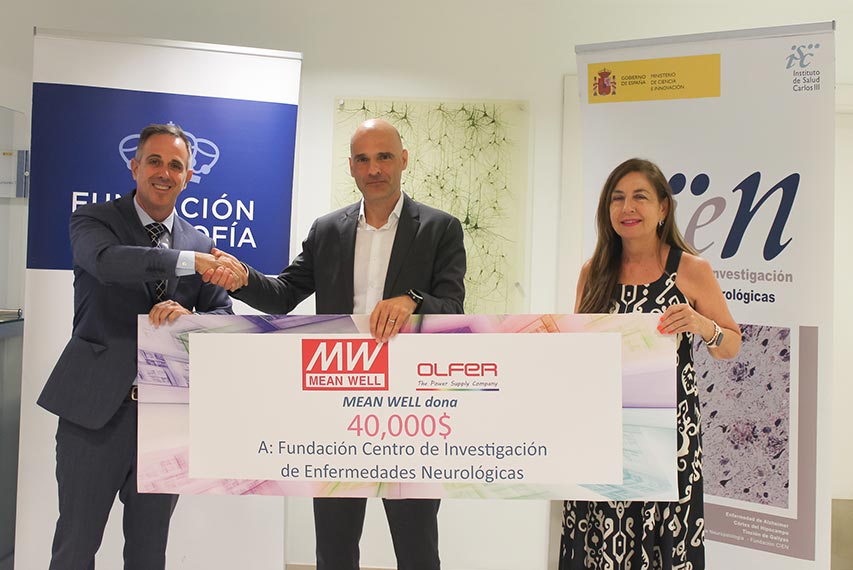 MEAN WELL y Electrónica OLFER donan $40.000 a la Fundación CIEN (Centro de Investigación de Enfermedades Neurológicas)