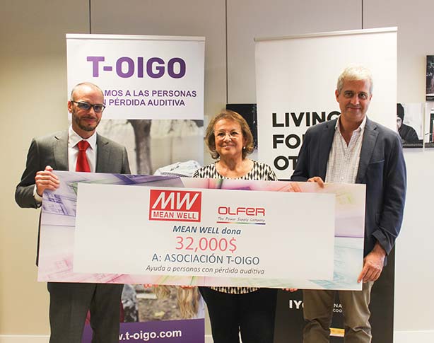MEAN WELL dona, a través de Electrónica OLFER, $32.000 a la ONG Cooperación Internacional en colaboración con la Asociación T-OIGO