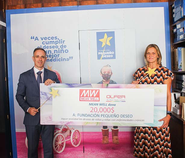 MEAN WELL dona, a través de Electrónica OLFER, $20.000 a la Fundación Pequeño Deseo