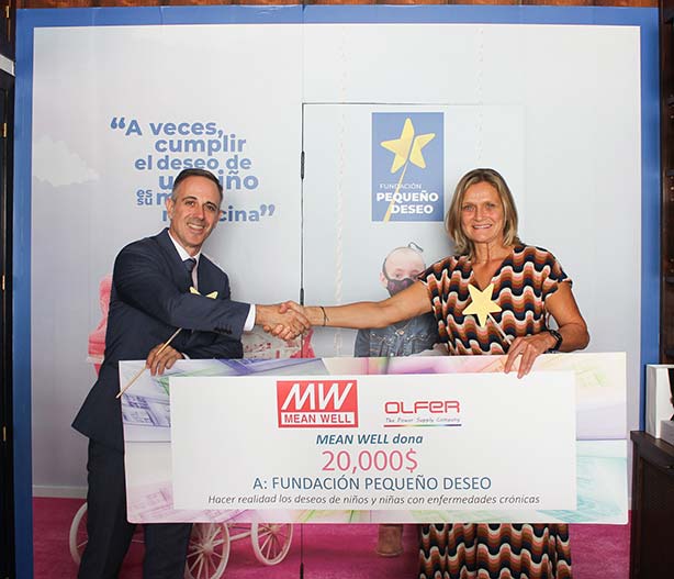MEAN WELL dona, a través de Electrónica OLFER, $20.000 a la Fundación Pequeño Deseo