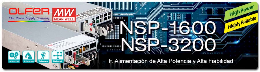 Series NSP-1600 / 3200: Fuente de alimentación de Alta Potencia y Fiabilidad