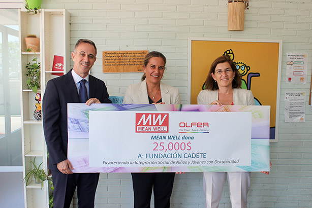 MEAN WELL dona, a través de Electrónica OLFER, $25.000 a la Fundación Cadete