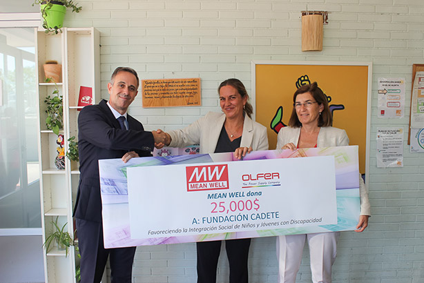 MEAN WELL dona, a través de Electrónica OLFER, $25.000 a la Fundación Cadete